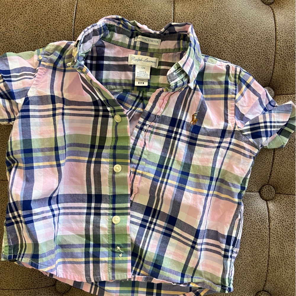 Polo by Ralph Lauren Kids Plaid Button Down Shirt - Pink, Blue, Green